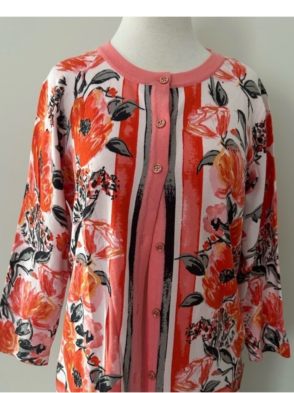 Floral Pink & Orange Blouse